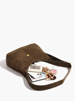 New Retro Buckle & Zipper Crescent Bag Bags|Accessories