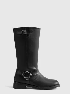Sale Retro Buckle Knight Boots Shoes|Accessories