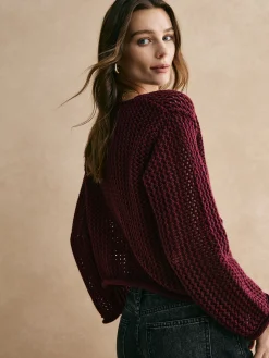 Discount Retro Button Down Hollow Cardigan Cardigans|Sweaters & Cardigans