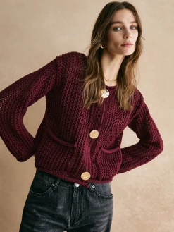 Discount Retro Button Down Hollow Cardigan Cardigans|Sweaters & Cardigans