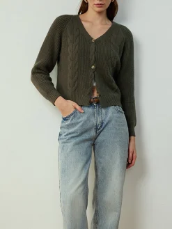 Outlet Retro Button Twist Cardigan Cardigans|Sweaters & Cardigans