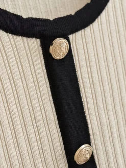 Retro Contrast Cardigan Cardigans|Sweater Tops