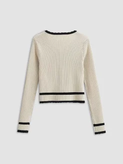 Retro Contrast Cardigan Cardigans|Sweater Tops