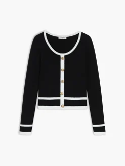 Retro Contrast Cardigan Cardigans|Sweater Tops
