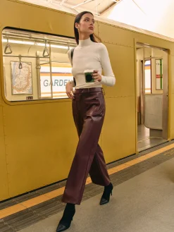 Best Retro Faux Leather Pants Pants|Bottoms