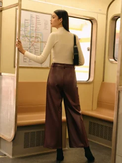 Best Retro Faux Leather Pants Pants|Bottoms