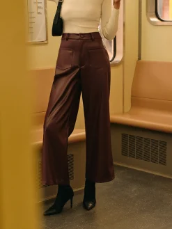 Best Retro Faux Leather Pants Pants|Bottoms