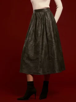 Discount Retro Faux Leather Skirt Without Belt Skirts|Bottoms