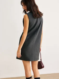 Discount Retro Geometric Button Tank Dress Casual Dresses|Work Dresses
