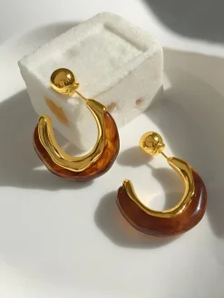 Online Retro Hoop Stud Earrings Earrings|Accessories