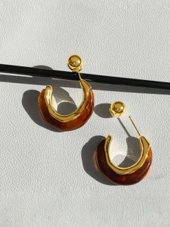 Online Retro Hoop Stud Earrings Earrings|Accessories
