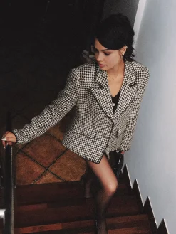 Online Retro Lapel Button Blazer Outerwear|Blazers