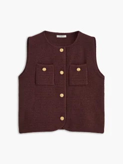 Retro Metal-Button Sweater Vest Sweater Vests|Sweaters & Cardigans