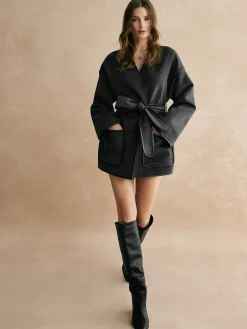 Hot Retro Piping Belted Cinched Jacket Outerwear|Jackets