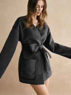 Hot Retro Piping Belted Cinched Jacket Outerwear|Jackets