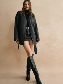 Hot Retro Piping Belted Cinched Jacket Outerwear|Jackets