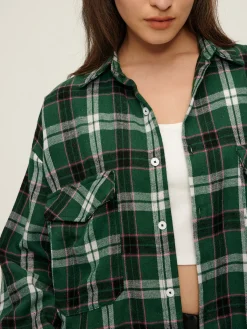 Retro Plaid Lapel Pockets Shirt Blouses & Shirts|Tops