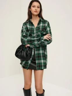 Retro Plaid Lapel Pockets Shirt Blouses & Shirts|Tops