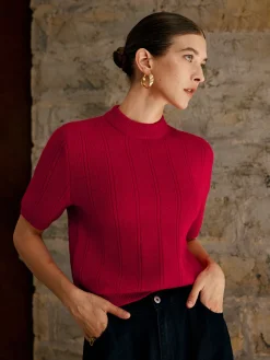 Hot Retro Plain Ribbed Knit Top Sweater Tops|Sweaters & Cardigans