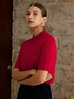 Hot Retro Plain Ribbed Knit Top Sweater Tops|Sweaters & Cardigans