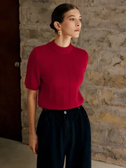 Hot Retro Plain Ribbed Knit Top Sweater Tops|Sweaters & Cardigans