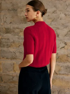 Hot Retro Plain Ribbed Knit Top Sweater Tops|Sweaters & Cardigans