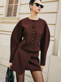 Retro Puff-Sleeve Short Jacket Outerwear|Jackets