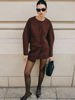 Retro Puff-Sleeve Short Jacket Outerwear|Jackets