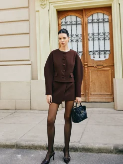 Retro Puff-Sleeve Short Jacket Outerwear|Jackets