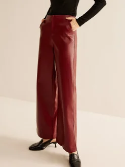New Retro Regular PU Leather Pants Pants|Bottoms