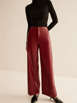 New Retro Regular PU Leather Pants Pants|Bottoms