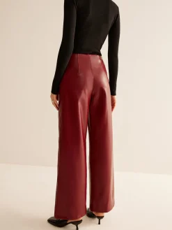 New Retro Regular PU Leather Pants Pants|Bottoms