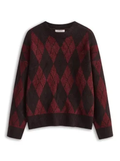Best Retro Rhombic-Pattern Sweater Sweater Tops|Sweaters & Cardigans
