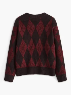 Best Retro Rhombic-Pattern Sweater Sweater Tops|Sweaters & Cardigans