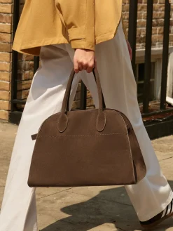 Best Retro Side-Buckle Top Handle Tote Bag Bags|Accessories
