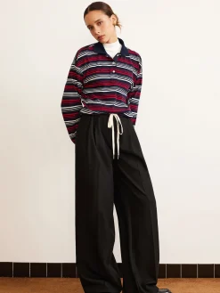 Clearance Retro Striped Polo T-Shirt T-shirts|Tops