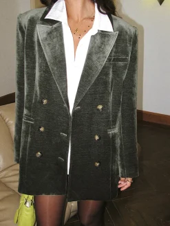 Sale Retro Velvet Blazer Outerwear|Blazers