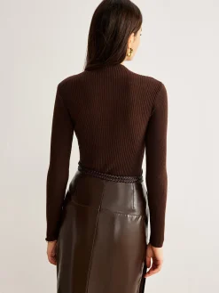 Outlet Retro Wool-Blend Panel Slim Sweater Sweater Tops|Sweaters & Cardigans
