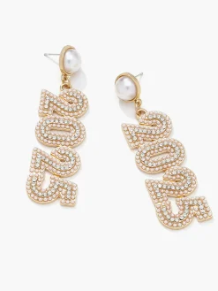 Online Rhinestone 2025 New Year Drop Earrings Earrings|Accessories