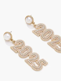 Online Rhinestone 2025 New Year Drop Earrings Earrings|Accessories