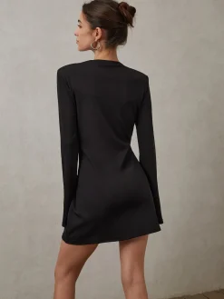 New Rhinestone Bow Decorated V-Neck Short Dress Cocktail & Party Dresses|Short Dresses