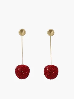 Hot Rhinestone Cherry Stud Earrings Accessories
