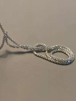 New Rhinestone Decor Plated Necklace Necklaces|Accessories