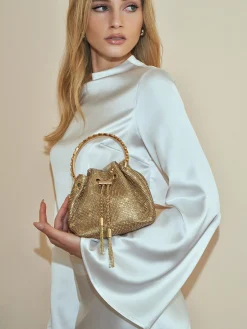 Rhinestone Drawstring Handbag Bags|Accessories