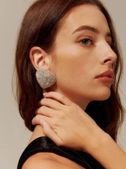 Sale Rhinestone Heart Stud Earrings Earrings|Accessories