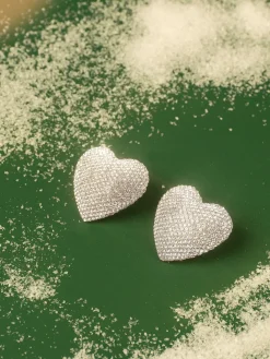 Sale Rhinestone Heart Stud Earrings Earrings|Accessories