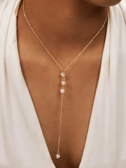 Rhinestone Lariat Drop Necklace Necklaces|Accessories