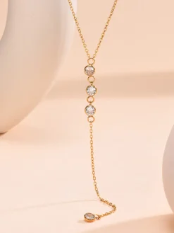 Rhinestone Lariat Drop Necklace Necklaces|Accessories