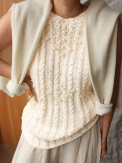 Sale Rhinestone Pearl-Decor Sweater Vest Sweater Vests|Sweaters & Cardigans