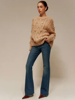 Online Rhinestone Pullover Twist Sweater Sweater Tops|Sweaters & Cardigans